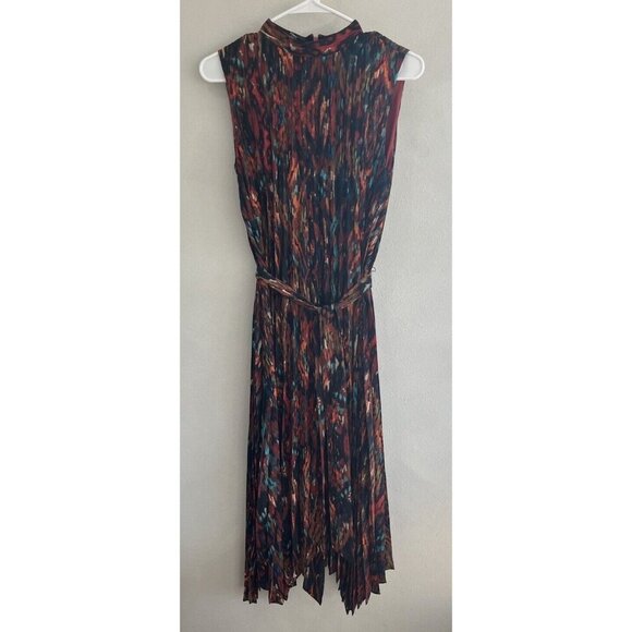 Tahari Dresses & Skirts - Tahari Tsl Pleated Midi Dress Women's Knee Length Orange Tank Sleeveless 6